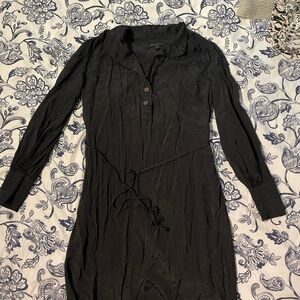 Banana Republic Black Long-Sleeve Dress